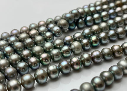 4mm 5mm AAA Sage Green Color Off Round Freshwater Pearl Beads High Luster Grayish Green Color Genuine Freshwater Pearls 85 Pieces #P1405