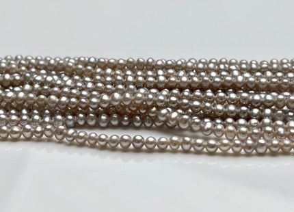 2.5 mm AAA Gray Color Tiny Freshwater Potato Pearl Beads Genuine Freshwater Silver Gray Color Potato Seed Pearl Beads #P1986