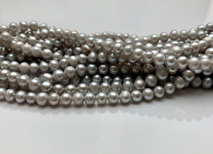 4-5 mm or 5-5.5 mm AA Silver Gray Color Potato Freshwater Pearl Beads Genuine High Luster Gray Freshwater Pearl #1910