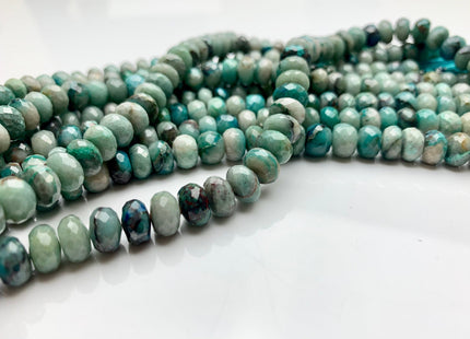 7mm 8mm 9mm AAA Top Quality 100% Natural Faceted Rondelle Chrysocolla Gemstone Beads Genuine Chrysocolla Loose Beads 8 Inches Strand #2516