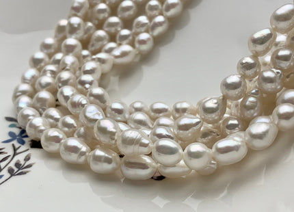 7-7.5x8.5mm AAA Natural White High Luster Edison Baroque Freshwater Pearl Beads Genuine TearDrop Shape Baroque White Pearl 48 Pieces #P1457