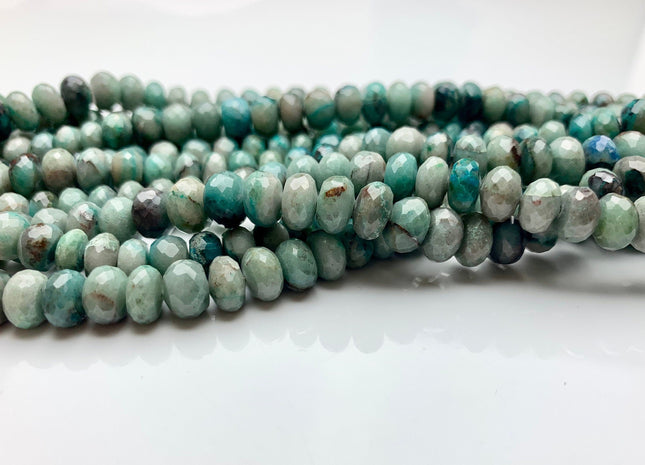 7mm 8mm 9mm AAA Top Quality 100% Natural Faceted Rondelle Chrysocolla Gemstone Beads Genuine Chrysocolla Loose Beads 8 Inches Strand #2516