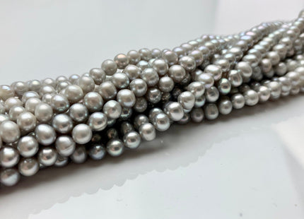 4-5 mm or 5-5.5 mm AA Silver Gray Color Potato Freshwater Pearl Beads Genuine High Luster Gray Freshwater Pearl #1910