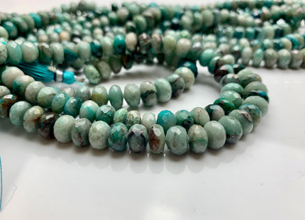 7mm 8mm 9mm AAA Top Quality 100% Natural Faceted Rondelle Chrysocolla Gemstone Beads Genuine Chrysocolla Loose Beads 8 Inches Strand #2516