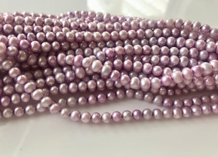 5-6 mm Rare Lilac Color Potato Freshwater Pearl Beads Genuine High Luster Lavender Color Freshwater Potato Pearls #1536