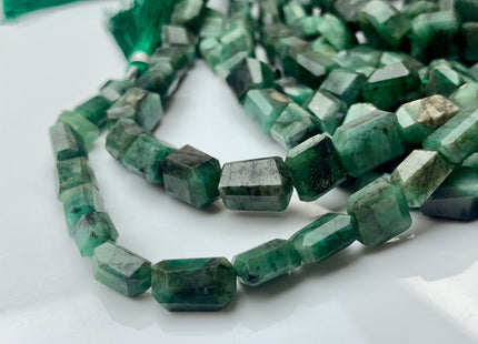 7-10x10-18mm 100% All Natural Emerald Gemstone Beads Faceted Nugget Shape Genuine Quality Irregular Emerald Gemstone Bead 8 Inches #3709