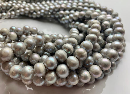 10-11 mm B Grade Large Hole Grey Freshwater Pearls, Grey Freshwater Potato Pearls, Hole Size 2.0 mm #1314
