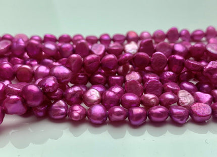 7 mm Fuchsia Purple Pink Color Freshwater Pearl Potato Nugget Beads Genuine Cultured Freshwater Pearls Genuine Natural Nugget Pearls #P1265