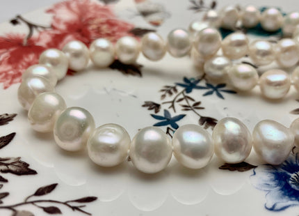 17.5/20/22/24 Inches Hand Knotted 11 mm AAA Freshwater Nugget Potato Pearl Necklace Natural White Pearl Necklace With Silver Clasp #1534