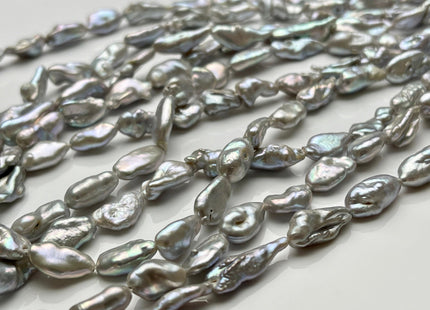 6-7x12-16 mm AAA Gray Color Keshi Nugget Freshwater Pearl Beads High Luster Very Rare Genuine Freshwater Tiny Keshi Nugget Pearls #P1734