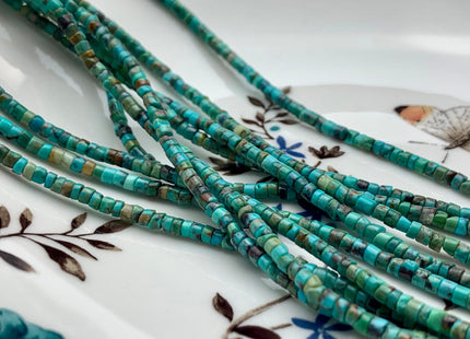 3 mm 100% All Natural Turquoise Heishi Rondelle Shape Genuine Rare Natural Color Turquoise Gemstones Loose Beads 15.5 Inches Strand #2973