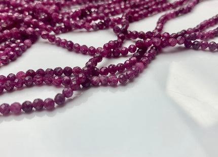 2mm 3mm 4mm AAA Micro Faceted Round Red Ruby Gemstone Beads Quality Faceted Ruby Gemstone Loose Beads #2325