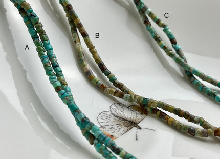 3 mm 100% All Natural Turquoise Heishi Rondelle Shape Genuine Rare Natural Color Turquoise Gemstones Loose Beads 15.5 Inches Strand #2973
