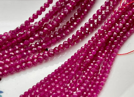 2mm 3mm or 4mm AAA Micro Faceted Round Red Gemmy Ruby Gemstone Beads Heat Treated Quality Faceted Ruby Gemstone Loose Beads #3929