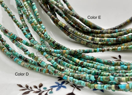 3 mm 100% All Natural Turquoise Heishi Rondelle Shape Genuine Rare Natural Color Turquoise Gemstones Loose Beads 15.5 Inches Strand #2973
