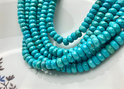 5x8 mm Faceted Rondelle Turquoise Beads #2584