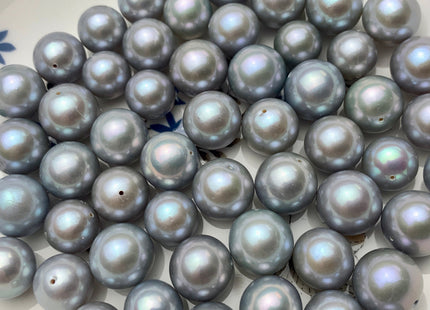 ONE Piece Rare AAAA 11.5-13 mm Top Quality High Luster Half Drilled Gray Color Edison Freshwater Pearls Genuine Cultured Edison Pearl #P1131