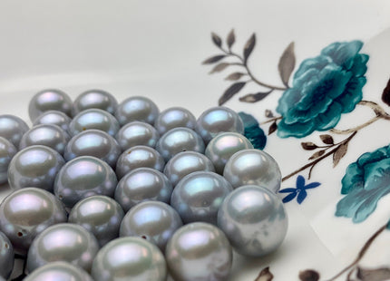 ONE Piece Rare AAAA 11.5-13 mm Top Quality High Luster Half Drilled Gray Color Edison Freshwater Pearls Genuine Cultured Edison Pearl #P1131