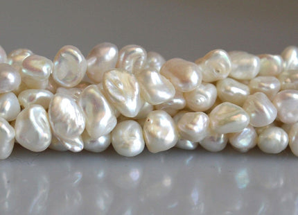 6-8 mm Natural White Keshi Freshwater Pearl Nugget Beads, White Nugget Pearl Beads, Natural White Freshwater Pearl #108