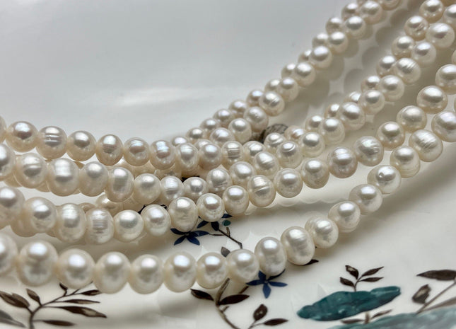 8-9 mm or 9-10 mm Natural White Potato Freshwater Pearls Genuine Natural Freshwater Pearl Beads White Freshwater Pearls #P2057