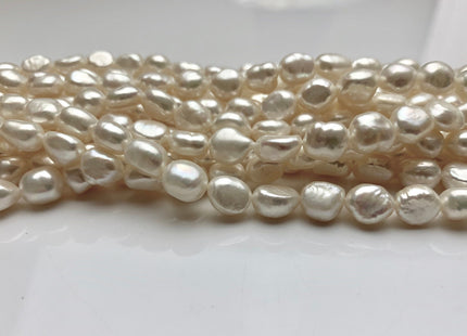 8x10 mm AAA Natural White High Luster Rice Nugget Freshwater Pearl Beads Top Quality White Freshwater Nugget Pearls #1795