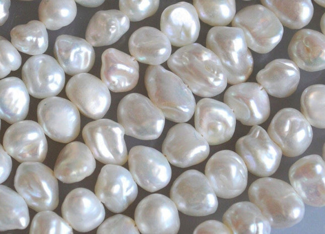 6-8 mm Natural White Keshi Freshwater Pearl Nugget Beads, White Nugget Pearl Beads, Natural White Freshwater Pearl #108