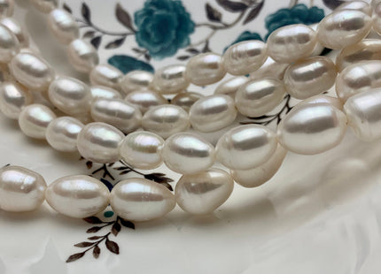 11x14-16 mm AA Natural White Freshwater Pearls Long Rice/Oval Shape Pearl Beads Genuine High Quality Freshwater Pearls. #1950