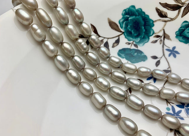 6x10-11 mm AAA Champagne Or Gray Color Freshwater Pearls Long Rice/Oval Shape Pearl Beads Genuine High Quality Freshwater Pearls #1681