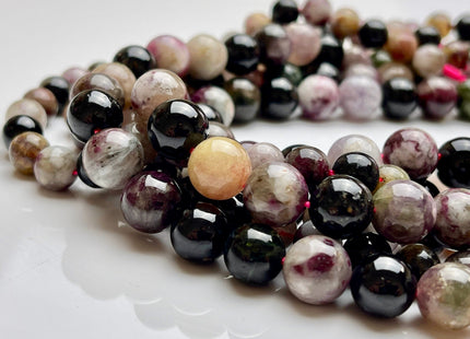 8mm 10mm AAA Smooth Round Watermelon Tourmaline Gemstone Beads genuine High Quality Turmaline Beads 15.5 Inches Strand #3836