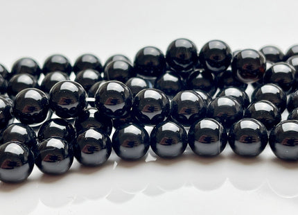 4mm 6mm 8mm 10mm Smooth Round Black Onyx Gemstone Beads Natural Black Onyx Beads 15.5 Inches #405