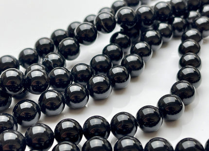4mm 6mm 8mm 10mm Smooth Round Black Onyx Gemstone Beads Natural Black Onyx Beads 15.5 Inches #405