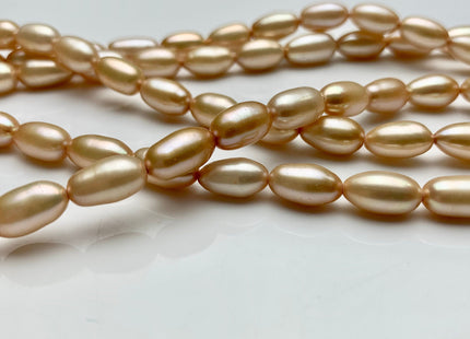 6x10-11 mm AAA Champagne Or Gray Color Freshwater Pearls Long Rice/Oval Shape Pearl Beads Genuine High Quality Freshwater Pearls #1681