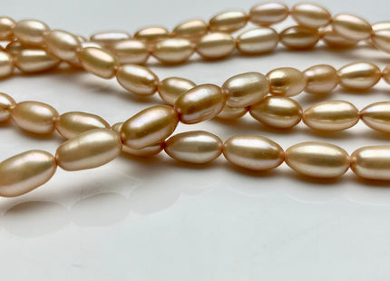 6x10-11 mm AAA Champagne Or Gray Color Freshwater Pearls Long Rice/Oval Shape Pearl Beads Genuine High Quality Freshwater Pearls #1681