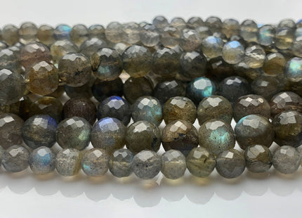 5mm 6mm 8mm 10mm AAA Faceted Round Natural Color Labradorite Beads Natural Blue Flash Color Faceted Top Quality Labradorite 8 Inches #3710