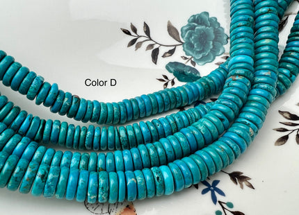 10-11 mm Smooth Rondelle Shape Turquoise Gemstone Beads Green Blue And Brown Color Turquoise #4066
