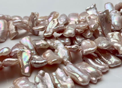 8x18-23 mm AAA Natural Light Pink Biwa Stick Freshwater Pearl Beads Genuine Cultured Center Drilled Pearl Beads Natural Pearl Beads #P1576