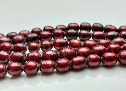 10-11x12 mm Rice / Oval Dark Red OR Cranberry Large Hole Freshwater Pearl Hole Size 2 mm, Large Hole Red Pearl Beads #134