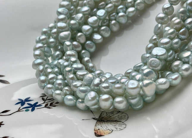 8mm AA Aqua Blue Green Color Freshwater Nugget Pearl Beads Genuine Aqua Color Nugget Freshwater Pearls #1319