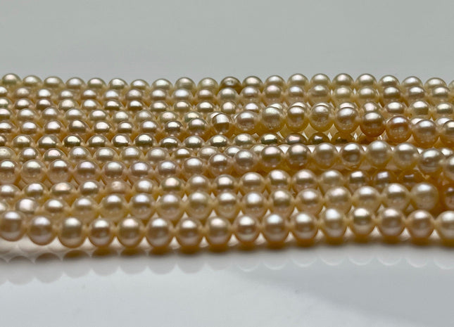 4-5 mm AAA Pale Pink Color Round Potato Freshwater Pearl Beads High Luster Genuine Pink Color Tiny Small Potato Freshwater Pearls #P2109