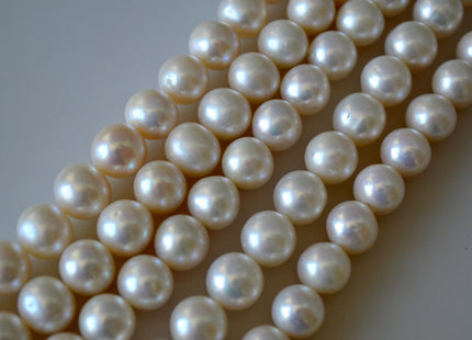 10-11 mm High Luster Natural White Potato Freshwater Pearl Beads, Genuine Cultured Pearls, White Natural Freshwater Pearl Beads #569