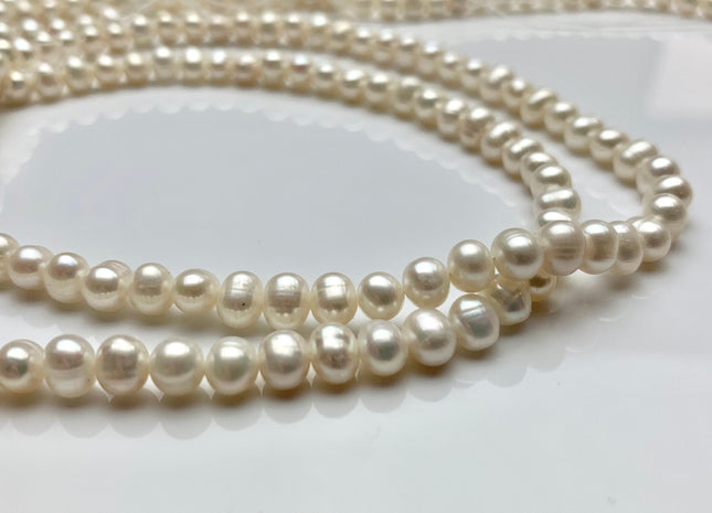WHOLESALE 4x5-5.5 mm Natural White Potato Freshwater Pearl Seed Beads Genuine Natural Small Pearl Beads White Bridal Pearls #222
