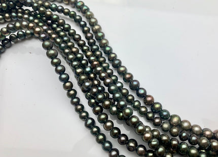 6 mm Large Hole Potato Green Freshwater Pearl Beads, Hole Size 1.8mm, Large Hole Beads, Large Hole Green Pearls #7