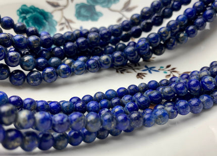 6mm 8mm 10mm Large Hole Natural Color Lapis Gemstone Beads Hole Size 2.0 mm Natural Blue Lapis Beads 8 Inches Strand #2840