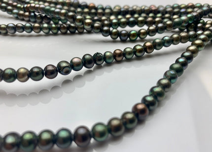 6 mm Large Hole Potato Green Freshwater Pearl Beads, Hole Size 1.8mm, Large Hole Beads, Large Hole Green Pearls #7
