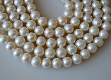 10-11 mm High Luster Natural White Potato Freshwater Pearl Beads, Genuine Cultured Pearls, White Natural Freshwater Pearl Beads #569