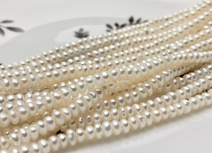 2x4 mm AAA Natural Tiny Freshwater Pearl Beads Rondelle/Button Shape Genuine Natural White High Luster Pearl Beads #P1322