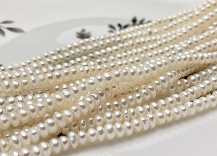 2x4 mm AAA Natural Tiny Freshwater Pearl Beads Rondelle/Button Shape Genuine Natural White High Luster Pearl Beads #P1322