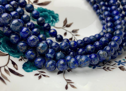 6mm 8mm 10mm Large Hole Natural Color Lapis Gemstone Beads Hole Size 2.0 mm Natural Blue Lapis Beads 8 Inches Strand #2840