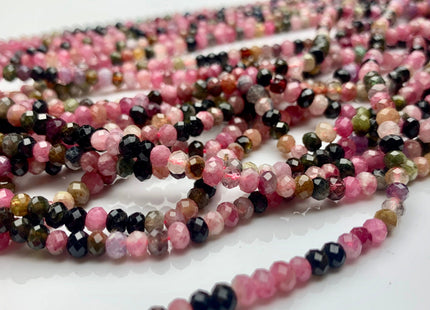 2x3 mm 3x4 mm AA Natural Color Faceted Rondelle Tourmaline Gemstone Beads Quality Micro Faceted Tourmaline Gemstone Loose Beads # 2422