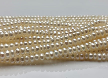 2x4 mm AAA Natural Tiny Freshwater Pearl Beads Rondelle/Button Shape Genuine Natural White High Luster Pearl Beads #P1322